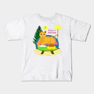 STAY AT HOME WITH CAT Kids T-Shirt